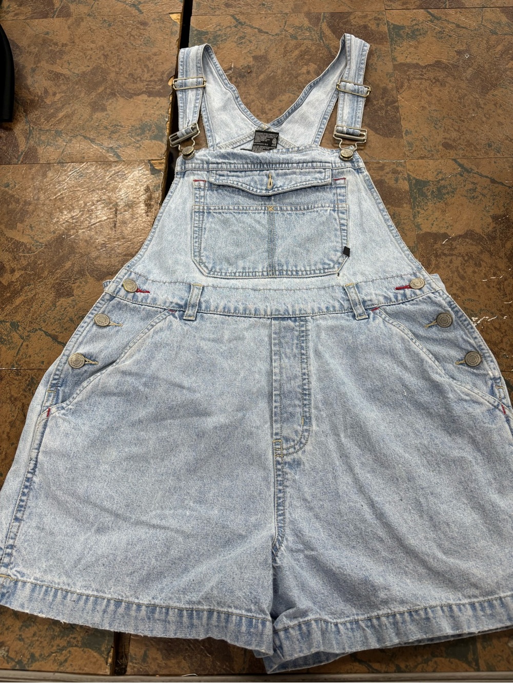Vintage No Boundaries Light Blue Denim Relaxed Short Overalls